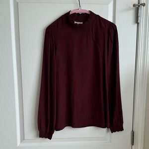 Elegant Burgundy Women's Top Size Medium